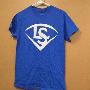 LS Size S Blue Closeout Cotton Tee